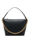 Emporio Armani Ppa Leather Medium Hobo Bag With Chain In Black