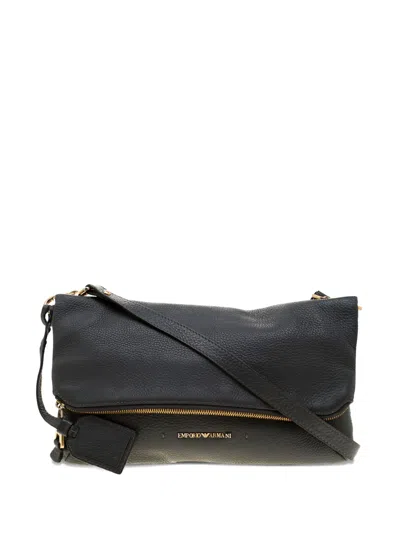 Pre-owned Emporio Armani Leather Shoulder Bag In Gray