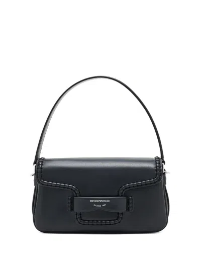 Emporio Armani Leather Shoulder Bag In Black