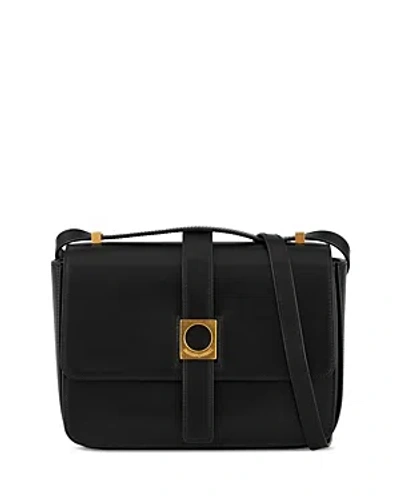 Emporio Armani Leather Shoulder Bag In Black