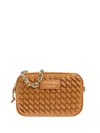 Emporio Armani Leather Shoulder Bag In Brown