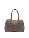 Emporio Armani Leather Shoulder Bag Rectangular Shape Handles In Gray