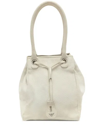 Pre-owned Emporio Armani Leather Shoulder Bag In Neutral