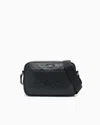 Emporio Armani Leather Shoulder Bag With All-over Embossed Eagle