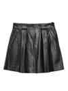 Emporio Armani Stylish Leather Skirt With Pleats And Pockets In Black