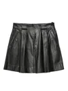Emporio Armani Stylish Leather Skirt With Pleats And Pockets In Multi