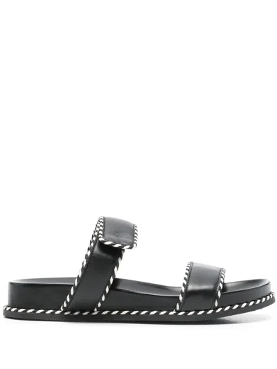 EMPORIO ARMANI LEATHER SLIDES