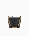 Emporio Armani Leather Small Hobo Bag With Chain In Black