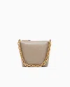 Emporio Armani Leather Small Hobo Bag With Chain