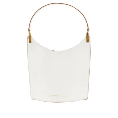Emporio Armani Leather Small Shoulder Bag In White