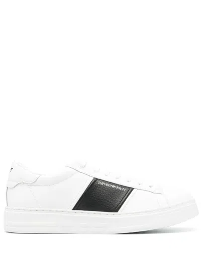 Emporio Armani White Sneaker With Logo Band