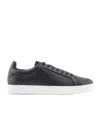 Emporio Armani Nylon Sneakers With Jacquard All-over Eagle In Black