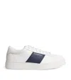 Emporio Armani Calf Leather Grained Texture Sneakers