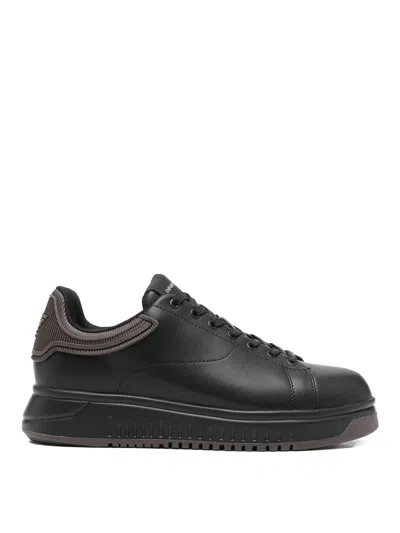 EMPORIO ARMANI LEATHER SNEAKERS