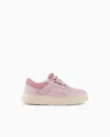 Emporio Armani Kids' Leather Sneakers With Mesh Details