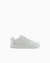 Emporio Armani Leather Sneakers With Oversized Ea Patch In White