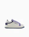 Emporio Armani Leather Sneakers With Suede Details And Eagle Plate In White