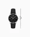 Emporio Armani Leather Strap Watches In Multicoloured