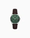 Emporio Armani Leather Strap Watches In Multicoloured