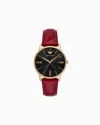 Emporio Armani Leather Strap Watches In Multicoloured