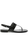 EMPORIO ARMANI LEATHER THONG SANDALS