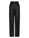 Emporio Armani Leather Trousers In Black