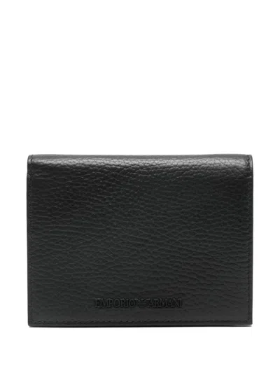 Emporio Armani Leather Wallet In Black