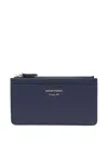 Emporio Armani Myea Deer-print Card Holder With Zip In Blue