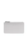 Emporio Armani Myea Deer-print Card Holder With Zip In Oyster Mushroom