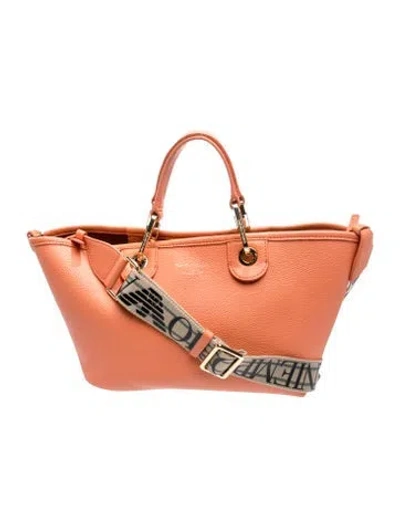 Pre-owned Emporio Armani Leather Weekender Bag In Brown