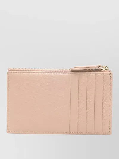 Emporio Armani Leather Zip Card Case Embossed Logo