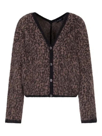 Emporio Armani Leopard-pattern Cardigan In Brown