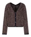 Emporio Armani Leopard Print Long Sleeve Knitwear Cardigan In Brown