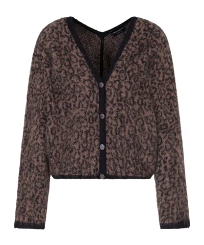EMPORIO ARMANI LEOPARD-PATTERN CARDIGAN