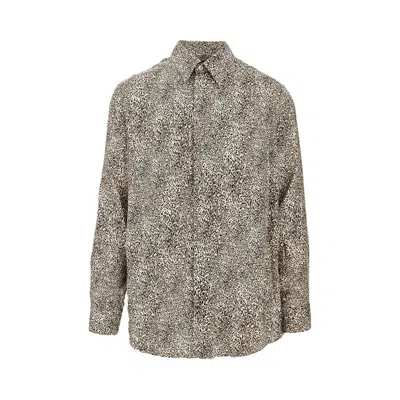 Emporio Armani Leopard Print Viscose-blend Shirt In Multi