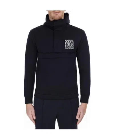 Emporio Armani Letter Hooded Sweater In Black