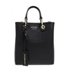 Emporio Armani Deer Print Myea Vertical Shopper Bag In Black