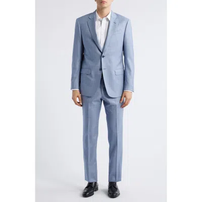 Emporio Armani Light Blue Mélange Wool Suit
