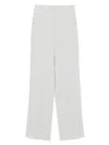 Emporio Armani Light Grey Herringbone-jacquard Trousers In Gray