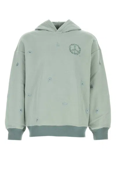 EMPORIO ARMANI LIGHT GREY PRINTED HOODIE