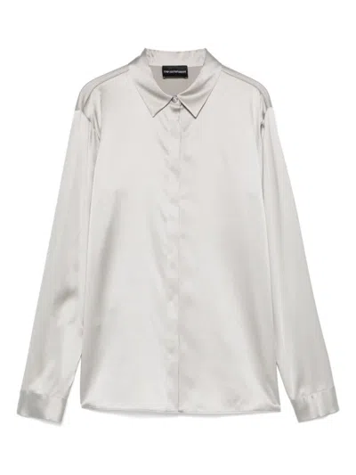 EMPORIO ARMANI LIGHT GREY SILK SHIRT