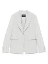 Emporio Armani Tailored Single-breasted Blazer With Rear Vent In Neutral