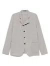 Emporio Armani Mens Beige Scuro Melange Chunky-knit Asymmetric Wool-blend Blazer In Neutral