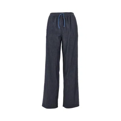 Emporio Armani Lightweight Denim Pants With Drawstring In Black