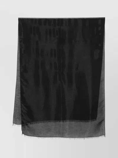 Emporio Armani Lightweight Sheer Scarf Fringed Edges
