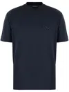 Emporio Armani Logo Crew Neck T-shirt In Blue