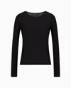 Emporio Armani Chenille Jumper With Embossed Irregular Chevron Motif In Black