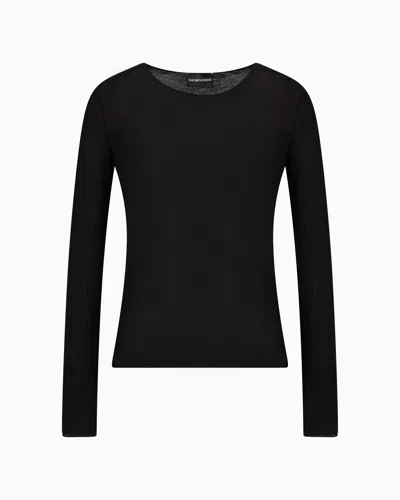 EMPORIO ARMANI LIGHTWEIGHT WOOL-BLEND JERSEY JUMPER