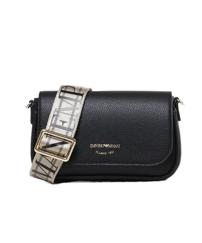 Emporio Armani Logo-stamp Crossbody Bag In Black