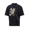 Emporio Armani Asv Lyocell Blend Jersey Oversized T-shirt With Lily Print In Blue